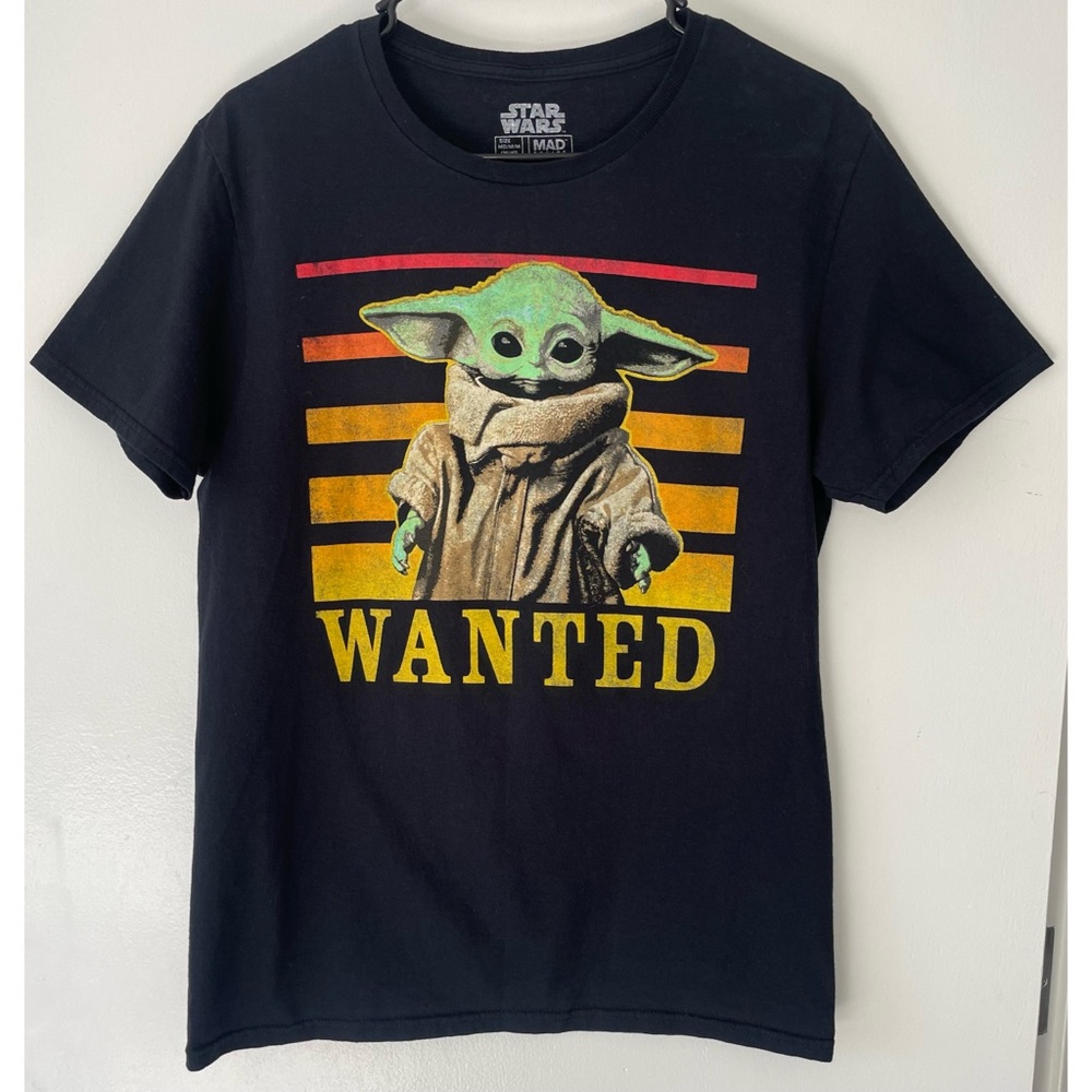 Mad Engine Star Wars Baby Yoda Wanted Graphic Tee